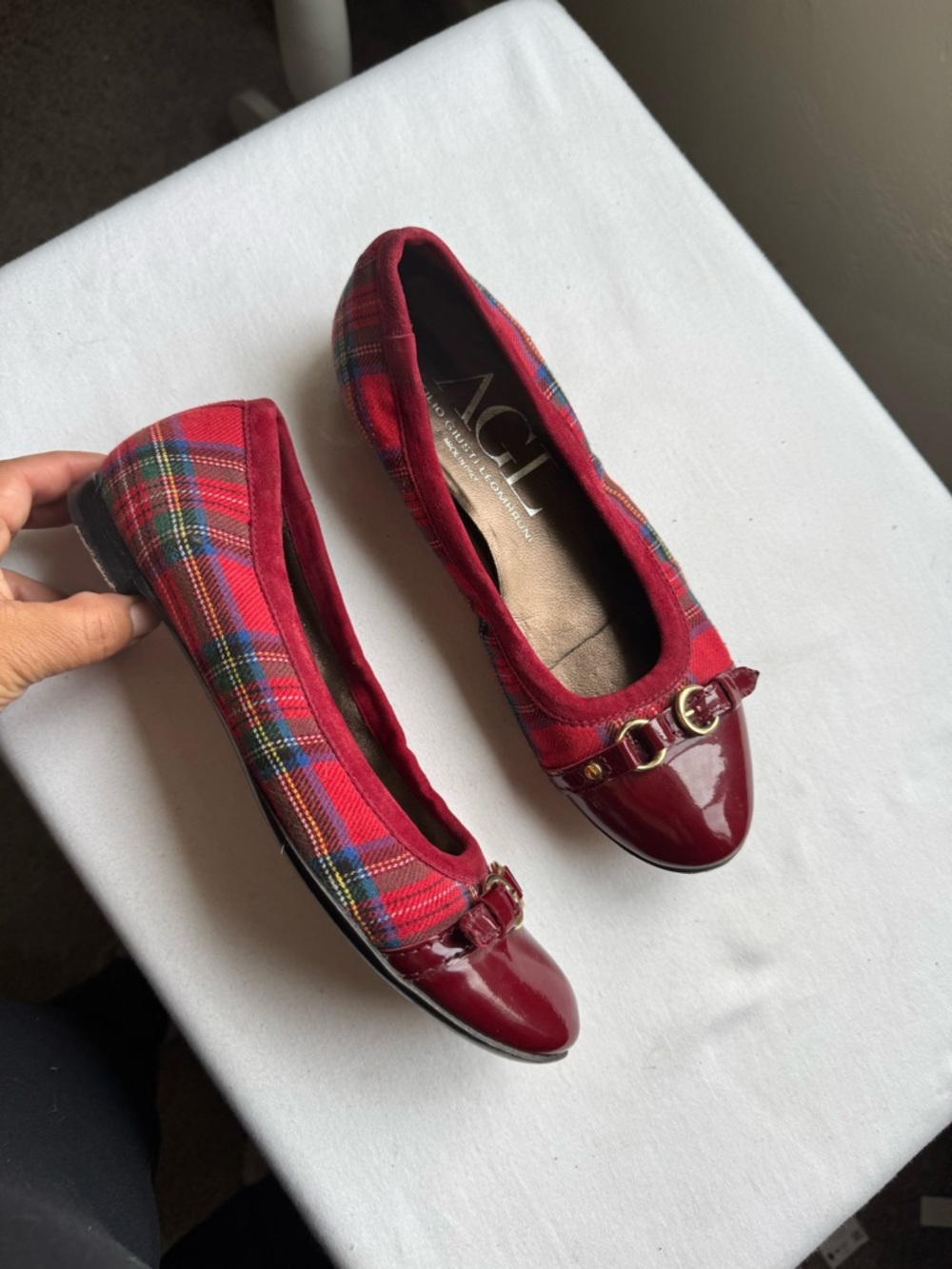 AGL Monika ballet flats iconic buckle detail and logo on the insole Size 37 USA7